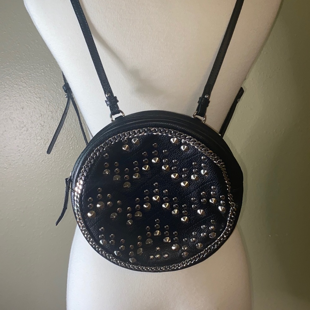 Zara, Backpack, Studs Chain, Leather